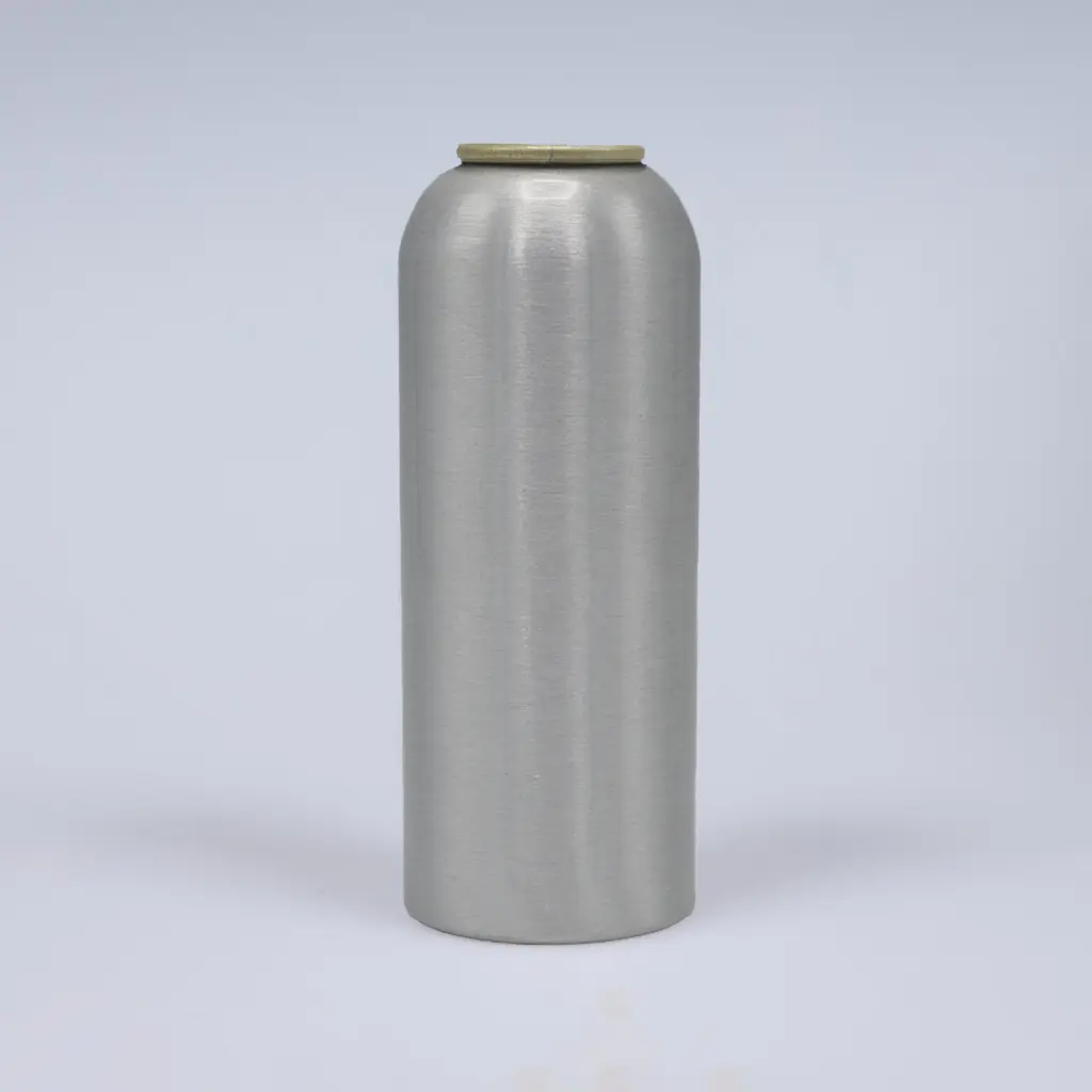 Round aluminum aerosol can, 53x142mm, Brushed metal base
